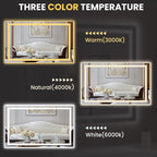 LOAAO 66"X40" LED Mirror for Bathroom, Lighted Bathroom Mirror - Image 5