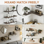 Easy Install Floating Shelves, 15.7 Inch Wall Mounted Wood Shelf, Hanging Shelf - Image 5