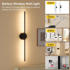 Ouyulong Battery Operated Wall Sconces Set of 2, 8000mAh Wireless Rechargeable - Image 4