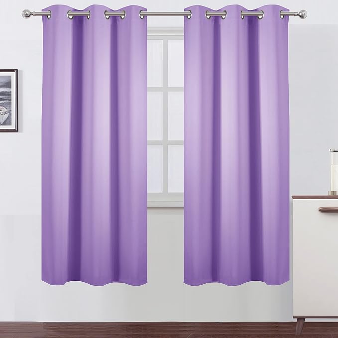 LEMOMO Lavender Thermal Blackout Curtains/42 x 72 Inch/Set of 2 Panels Room by Lemomo