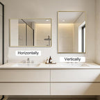 Bathroom Mirror for Wall, 36x24 Inch Metal Framed Mirror, Brushed Gold - Image 8