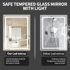 Koonmi 28"x20" LED Mirror for Bathroom, 90CRI Anti-Fog Vanity Mirror - Image 4