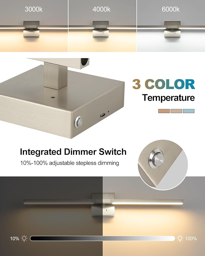 Rayogale 32 Inch Rechargeable Battery Operated Wall Sconce Set of Two, Cordless - Image 2