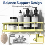 YASONIC Shower Caddy Adhesive, No Drill Bathroom Shower Organizers, - Image 6
