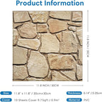 COMSTICKC 3D Faux Stone Wall Panel Peel and Stick Wall Covering, Ultra-Light - Image 6