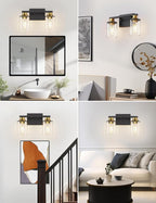 DORESshop Bathroom Light Fixtures, 2-Light Black and Gold Bathroom Lights Over - Image 8