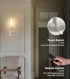 SANTOSTOCK Brushed Nickel Battery Operated Wall Sconces - Image 4