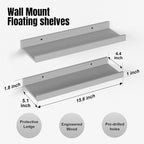 Boswillon Floating Shelves for Wall, Wall Shelves Set of 2, Bedroom Shelves - Image 3