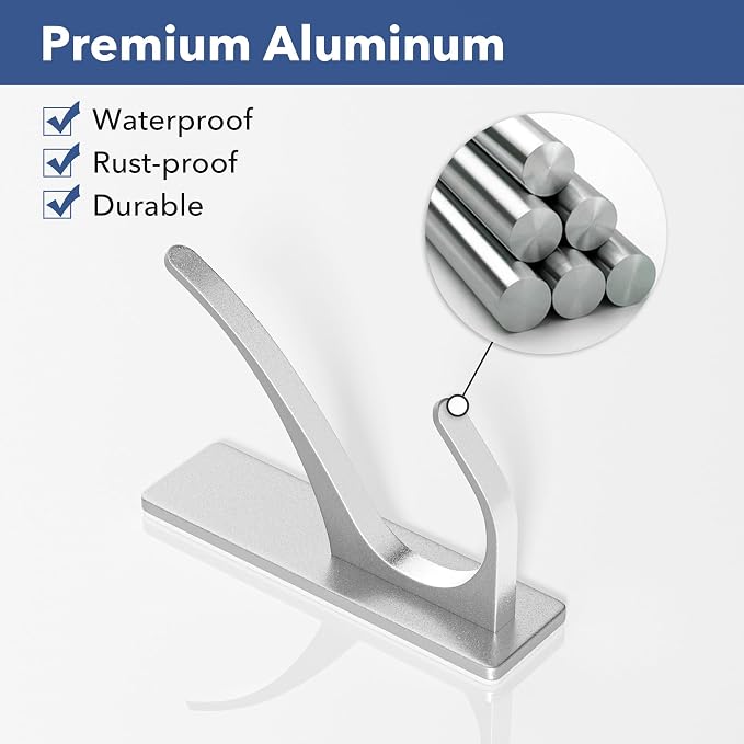 pickpiff Silver Self Adhesive Coat Hooks - Image 5