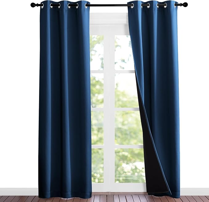 NICETOWN Moroccan Blue Full Shade Curtain Panels, Pair of Thermal Insulated & by NICETOWN
