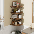 Homode Corner Wall Shelf, 12 Inch Wide Round Corner Floating Shelves - Image 2