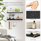 Forbena Black and Gold Bathroom Floating Shelves - Image 6