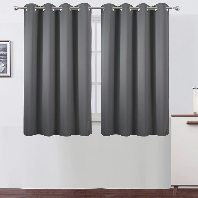 LEMOMO Frost Grey Thermal Blackout Curtains/52 x 54 Inch/Set of 2 Panels Room by Lemomo