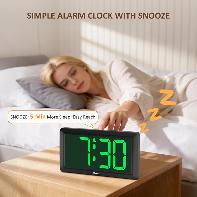 Soobest 9.5 Inch Large Digital Wall Clock Battery Operated, Auto & Manual - Image 9