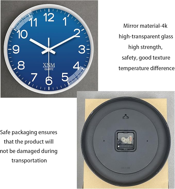 XNM 10 Inch Modern Navy Blue Clock - Image 6