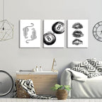 BOKPEN Trendy Black and White Leopard Canvas Wall Art, Funky Y2k Lucky 8 Ball - Image 4