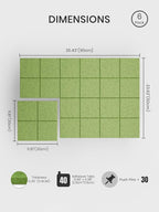 Bumusty Large Felt Bulletin Board, 30 Push Pins, 40 Adhesive Tabs, Kelly Green - Image 2