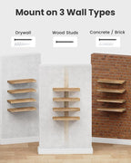 Amada Homefurnishing Floating Shelves, Paulownia Wood Wall Shelves - Image 6