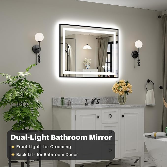 40x30 Inch LED Bathroom Mirror - Image 3