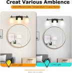 3-Lights Black and Gold Bathroom Lighting Fixtures Over Mirror, Anti-Rust - Image 5