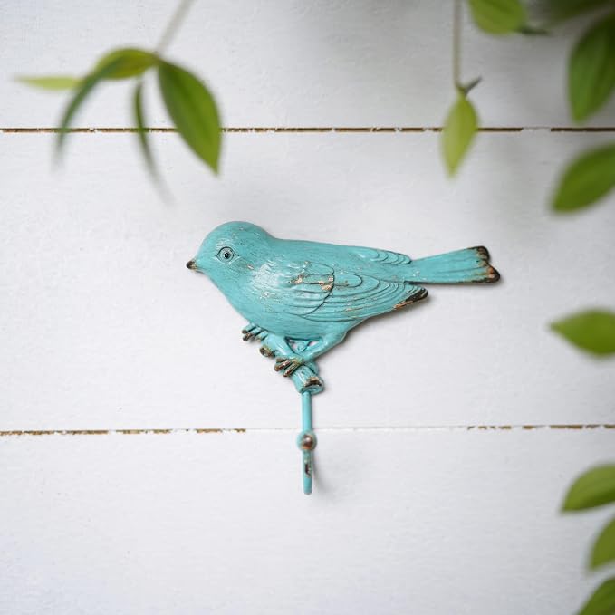 SOFFEE DESIGN Set of 4 Vintage Metal Birds Wall Coat Hooks, Heavy Duty Hangger - Image 3