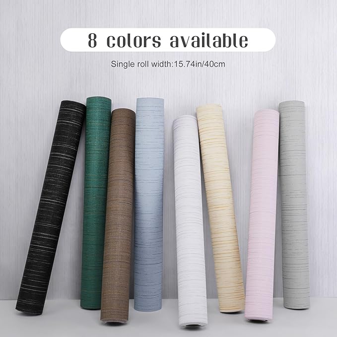 White Grasscloth Peel and Stick Wallpaper Vintage Texture Removable Waterproof - Image 2