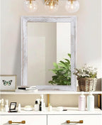 AAZZKANG Mirrors for Wall Rustic Wood Framed Hanging Mirror 26"x18" Decorative - Image 4