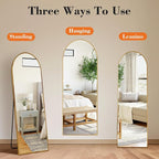 Sweetcrispy 56"x15" Arched Full Length Mirror, Leaning or Standing Full Body - Image 6