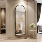 Black Arched Full Length Mirror, Leaning Against Wall Mirror - Image 2