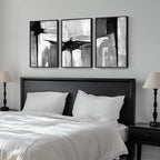 Framed Black and White Gray Modern Abstract Wall Art, Minimalist Art Prints - Image 4
