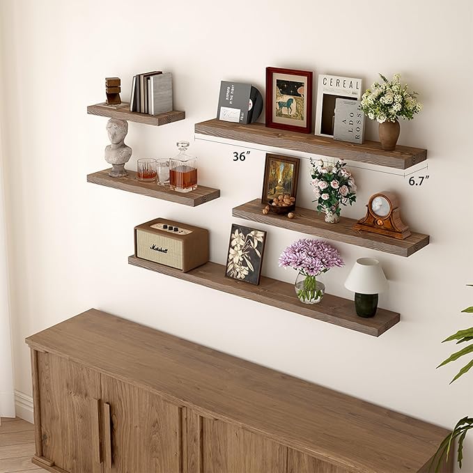 BGMG 36 inch Walnut Floating Shelves - Image 2
