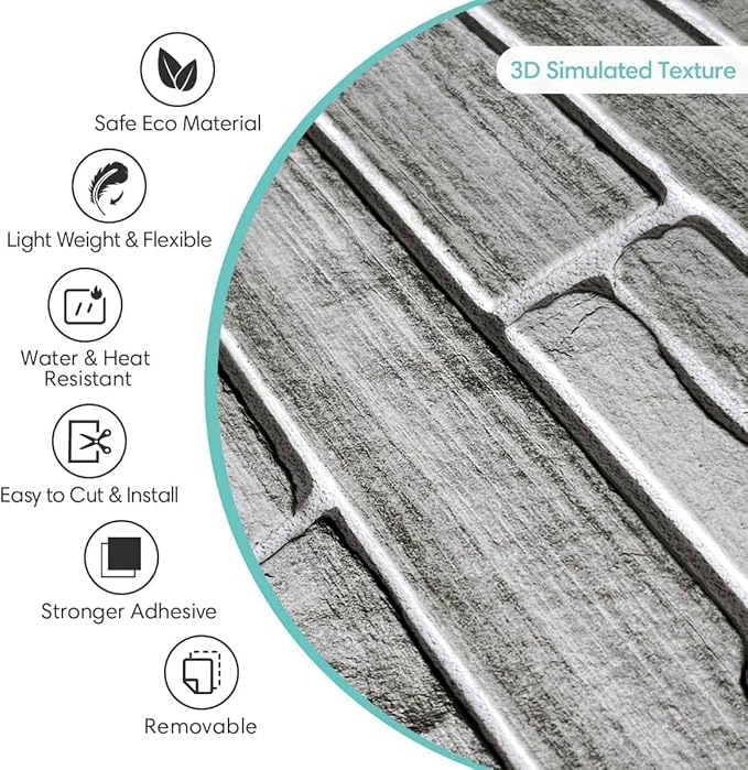 Commomy Peel and Stick Stone Wall Panels - Image 4