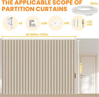 100% Blackout Room Divider Curtains Ceiling Curtain Track Sets Blackout - Image 2