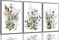 Bwodke Botanical Wall Art Plant Floral Watercolor Canvas Prints Set of 3 Framed by Bwodke