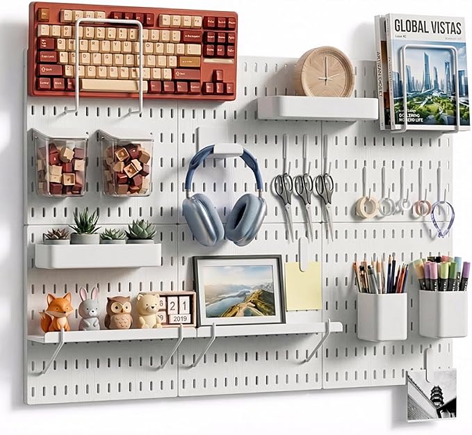 Keepo Peg Board Wall Organizer – Plastic Pegboard Panels, Modular Peg Board by Keepo