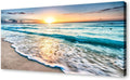 Baisuart S02298 Canvas Prints Wall Art Beach Sunset Ocean Waves Nature Pictures by Baisuart