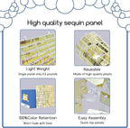 COKAOBE Mirror White Shimmer Wall Backdrop, Photo Backdrops - Image 3