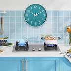 HZDHCLH Teal Wall Clocks Battery Operated, 12 inch Silent Non Ticking Modern - Image 4