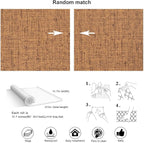 Beige Wallpaper Peel and Stick 472" Textured Beige Grasscloth Contact Paper - Image 5