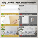 TONOR 4 Pack Large Acoustic Panels, 47.2" X 23.6" X 0.35" Acoustical Wall Panel - Image 3