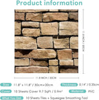Commomy 3D Faux Stone Wall Panel Peel and Stick Wall Tiles - Image 6