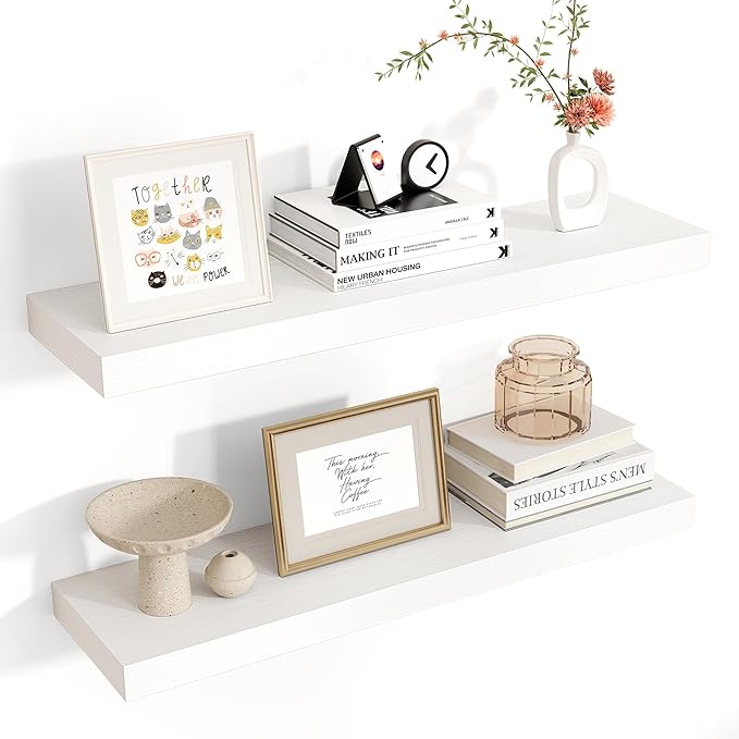 Venusmiles Floating Shelves for Wall 24 inch Long, Engineered Wood Wall Shelves by Venusmiles