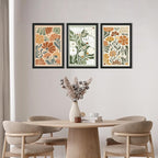 YWJKWLGS Mid Century Boho Wildflower Wall Art Set of 3, 16x24 Inch Black Framed - Image 7