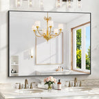 KOCUUY Black Mirror, HD Tempered Glass, Anti-Rust Frame, Modern Design by KOCUUY