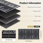 TONOR 4-Pack Acoustic Wood Wall Panels, 23.6” * 11.8” * 1.9” 3D Self-adhesive - Image 2