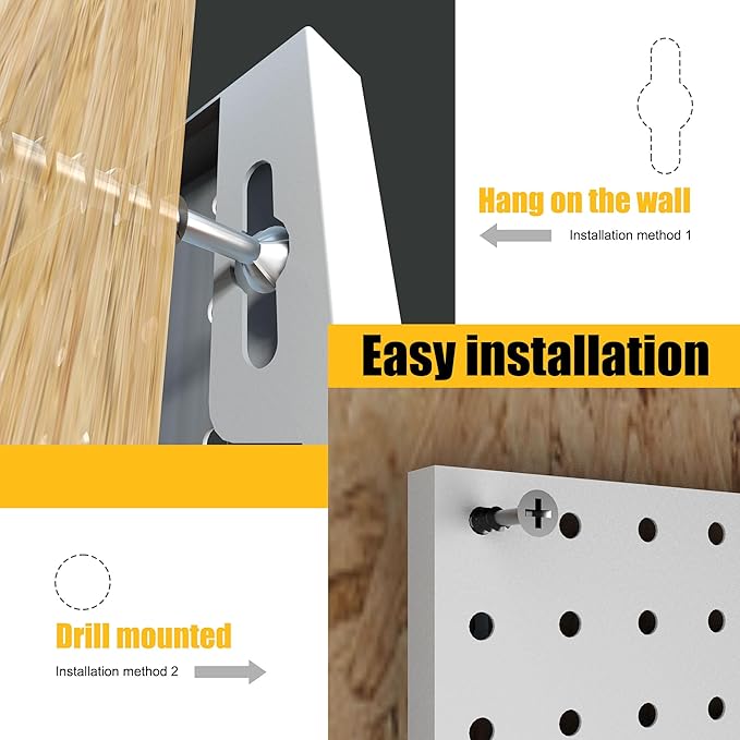 Spampur Peg Board, 6 Pack Metal Pegboard Panels White Pegboards Wall Organizer - Image 6