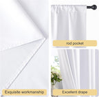 NICETOWN Bedroom 100% Blackout Curtains, 2 Panels, 34 by 36, Snow White - Image 5