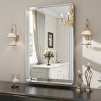 Easly Silver Bathroom Mirror for Wall, 30x22 Inch Rectangular Aluminum Alloy - Image 2