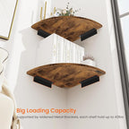 Homode Corner Wall Shelf, 12 Inch Wide Round Corner Floating Shelves - Image 6