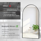 Beauty4U Arched Full Length Mirror 76" x 34", Floor Standing & Wall Mounted HD - Image 3
